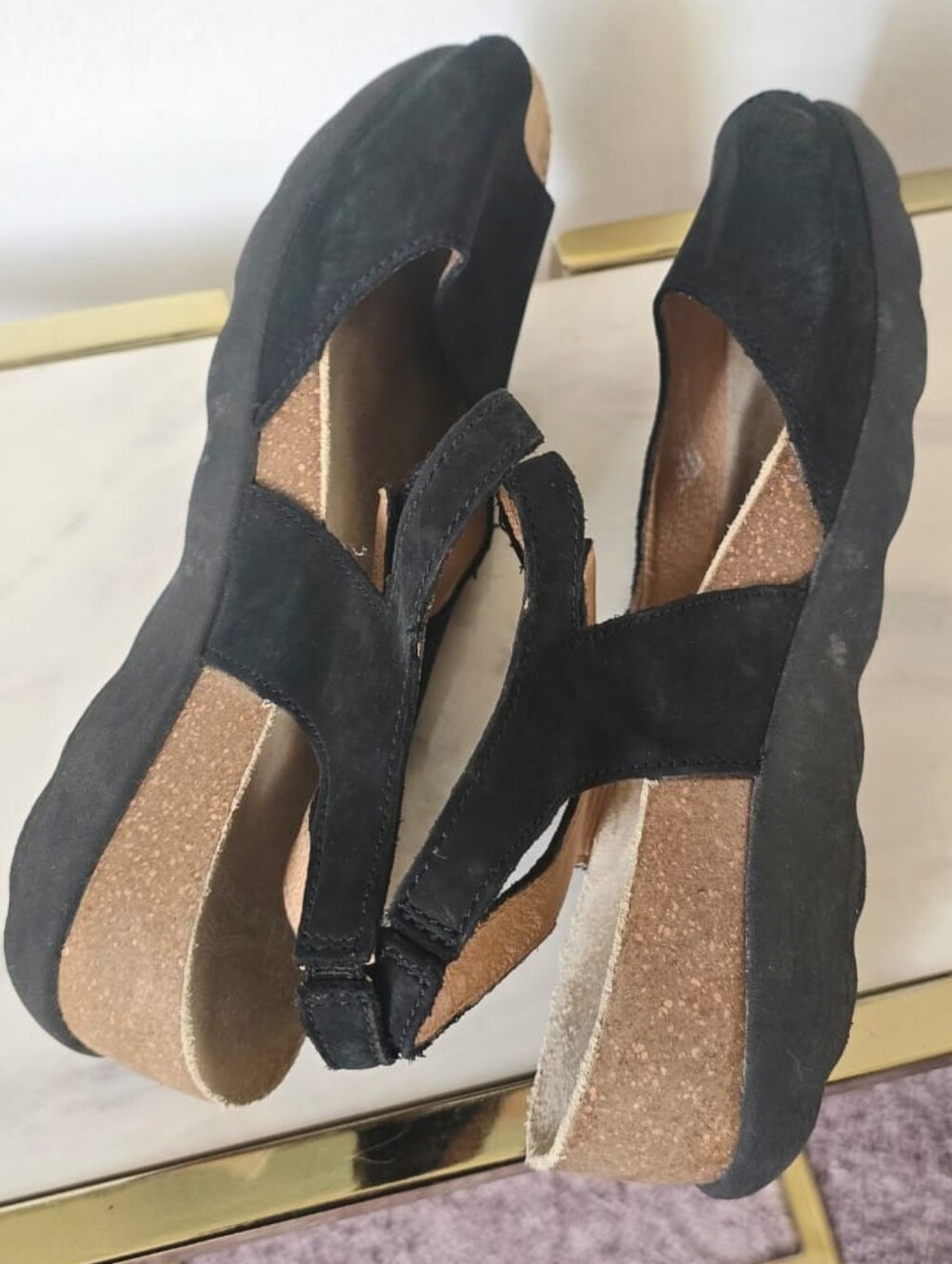 Women's Black Suede Open-Toe Slingback SandalsDansko Marcy Slip-On Wedge Sandal - Picture 5 of 6